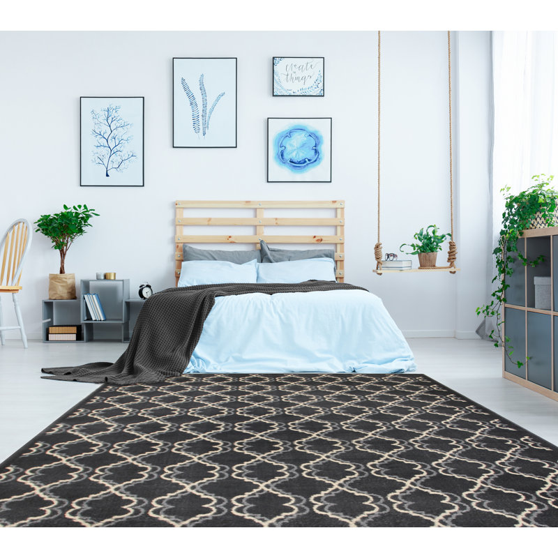 Charlton Home® Krupa Washable Gray Area Rug & Reviews Wayfair